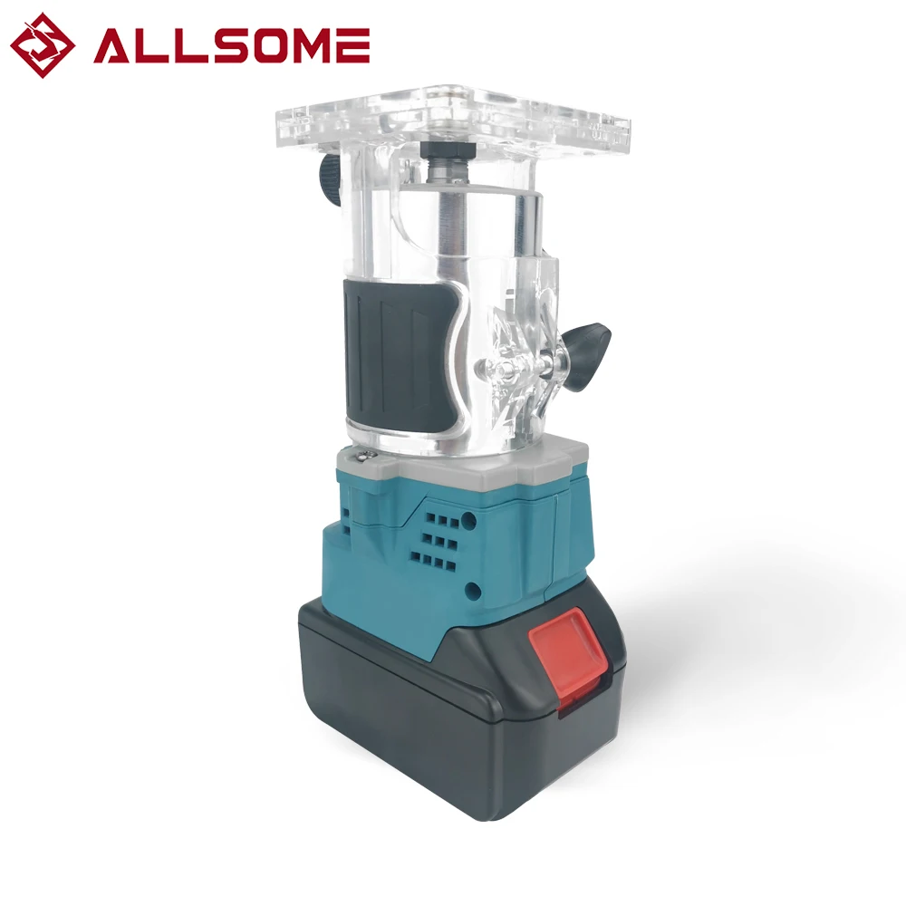 

Фрезерный станок ALLSOME, беспроводной электрический гравировальный триммер для деревообработки мощностью 880 Вт с аккумулятором