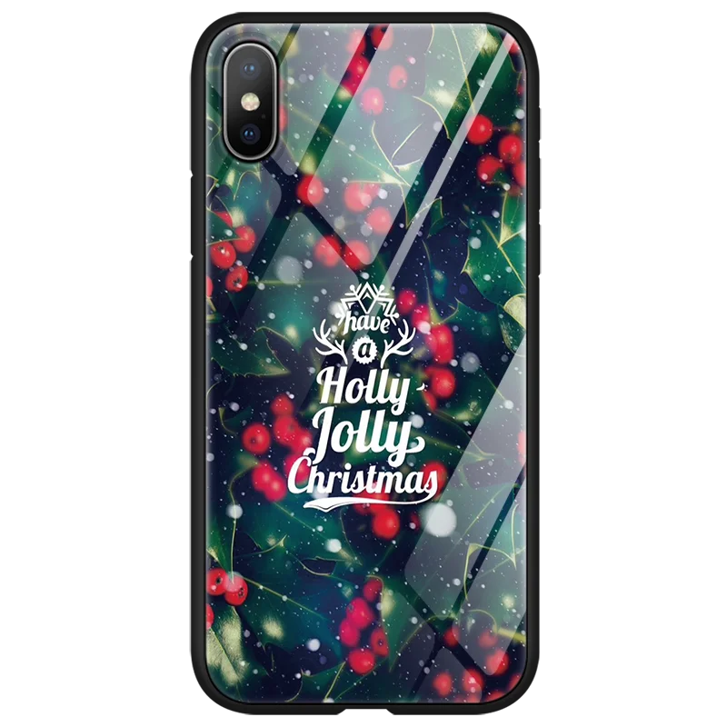 sdholly Счастливого Рождества Санта Клаус для iPhone 8 7 6 6S Plus 7Plus роскошный закаленное стекло чехол для iPhone XR 11 Pro XS MAX X Чехол снеговик - Цвет: sdholly