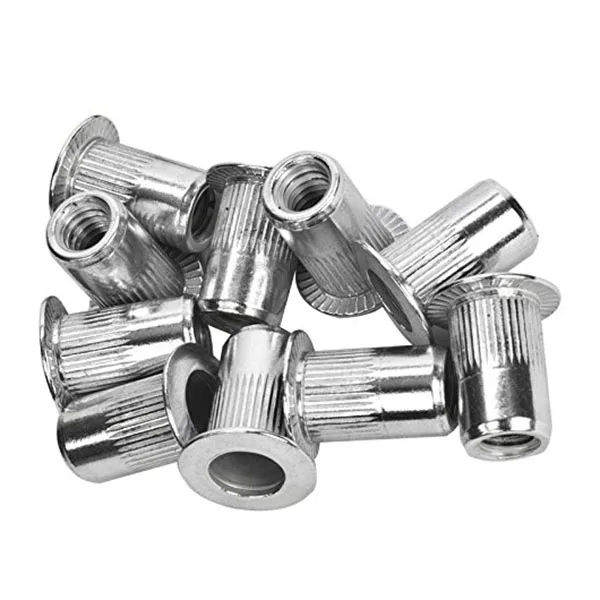 M5 алюминиевая плоская головка Заклепка гайка вставка гайки Серебряный тон 20