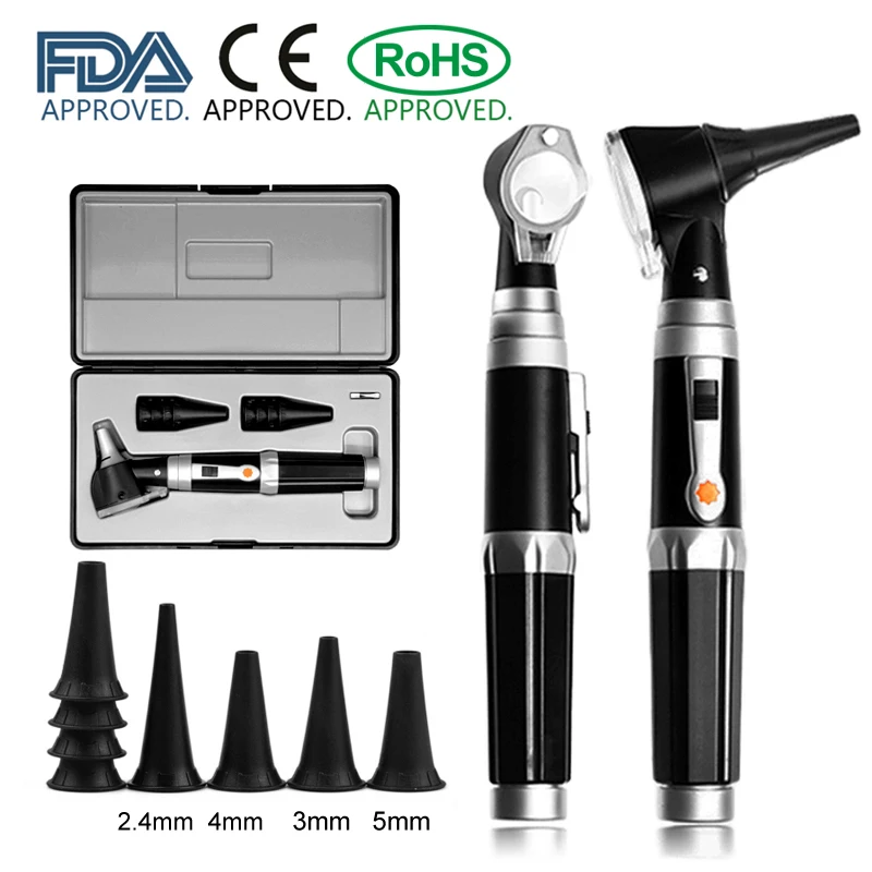 

New Medical Professional ENT Diagnostic Kit Borescope Portable Ear Wax Check Tool Endoscope LED Otoscopio Direct Otoscope