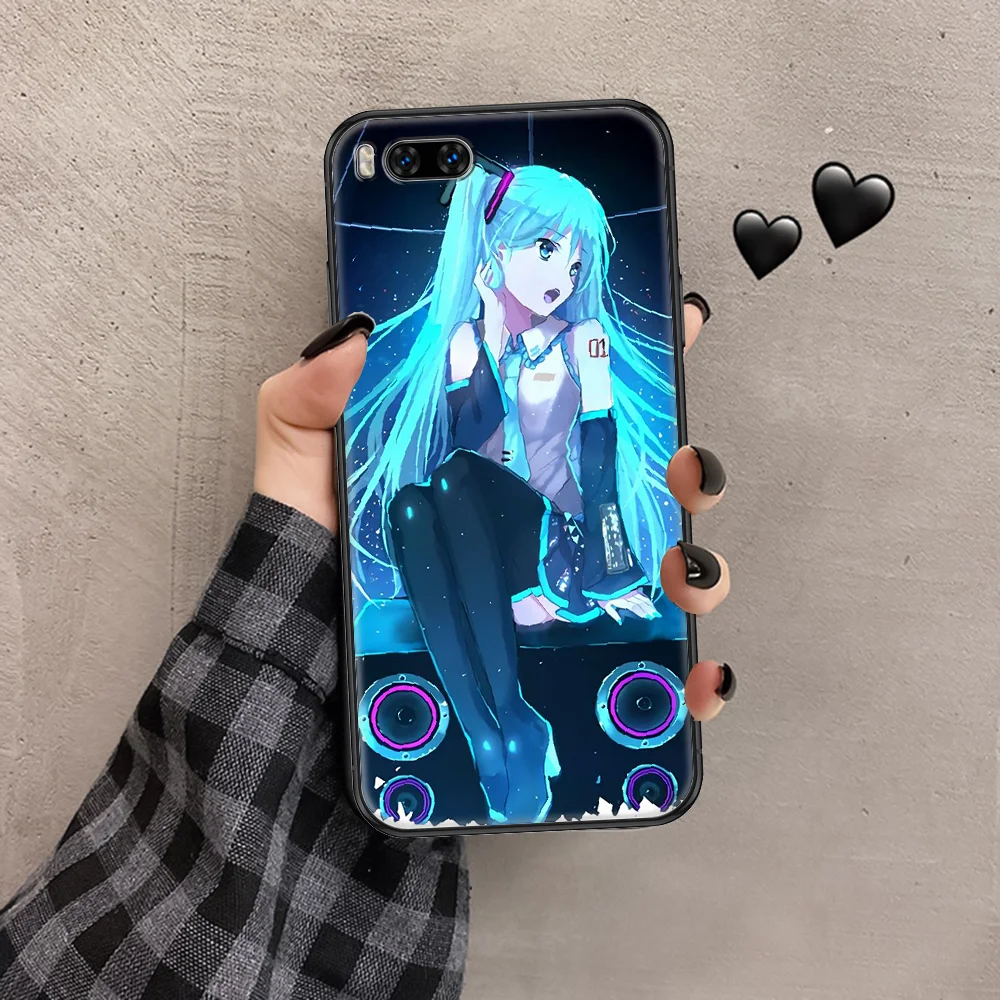 

Anime Miku Cute Hatsune Phone case For Xiaomi Mi Max Note 3 A2 A3 8 9 9T 10 Lite Pro Ultra black luxury shell trend Etui art