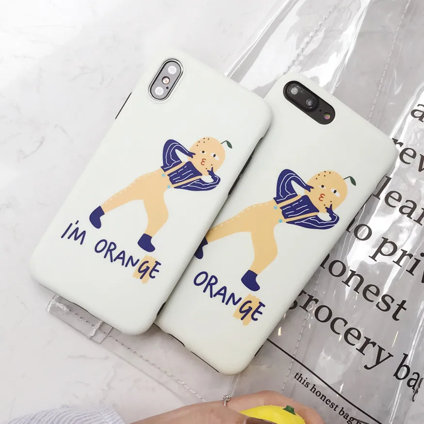 Мультяшный ретро оранжевый человек кавайный аниме чехол для телефона iphone 7 8 6s 6 plus