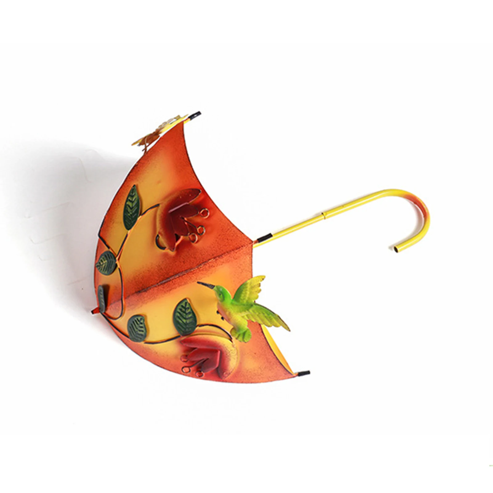 

Summer Decor Umbrella Hanging Planter Wrought Iron Floral Printing Balcony Decor FBS889