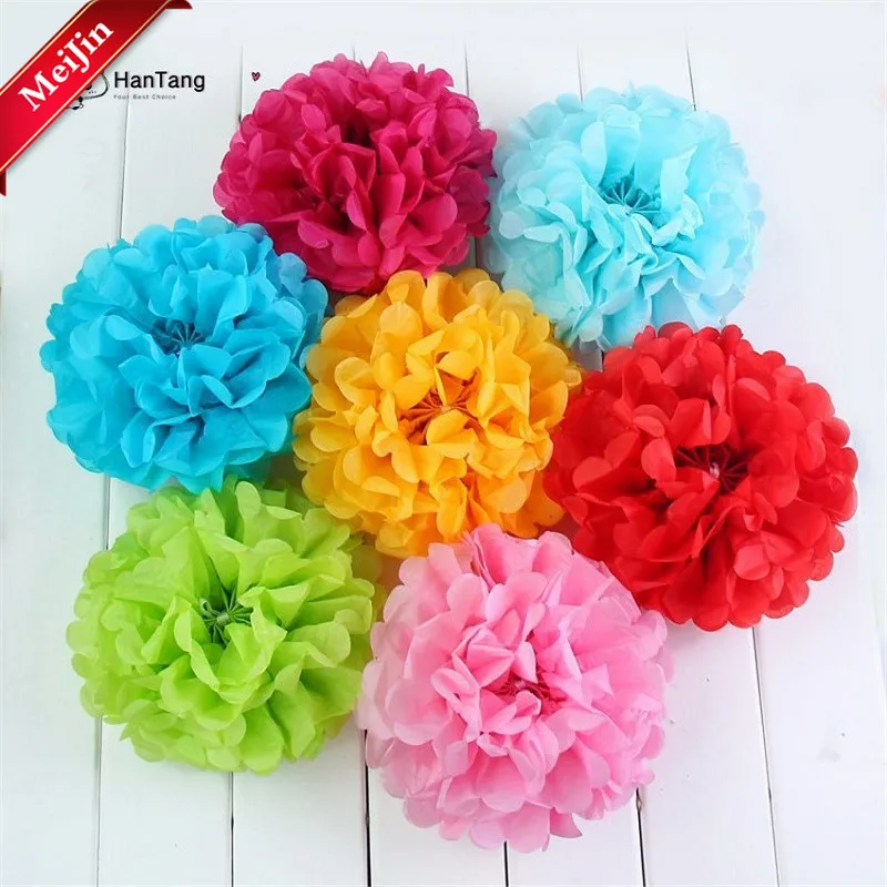 15/20cm Tissue Paper Pom Poms Flower Ball Props for Wedding Party Pompoms Venue Craft Decor paper flowers Supplies | Дом и сад