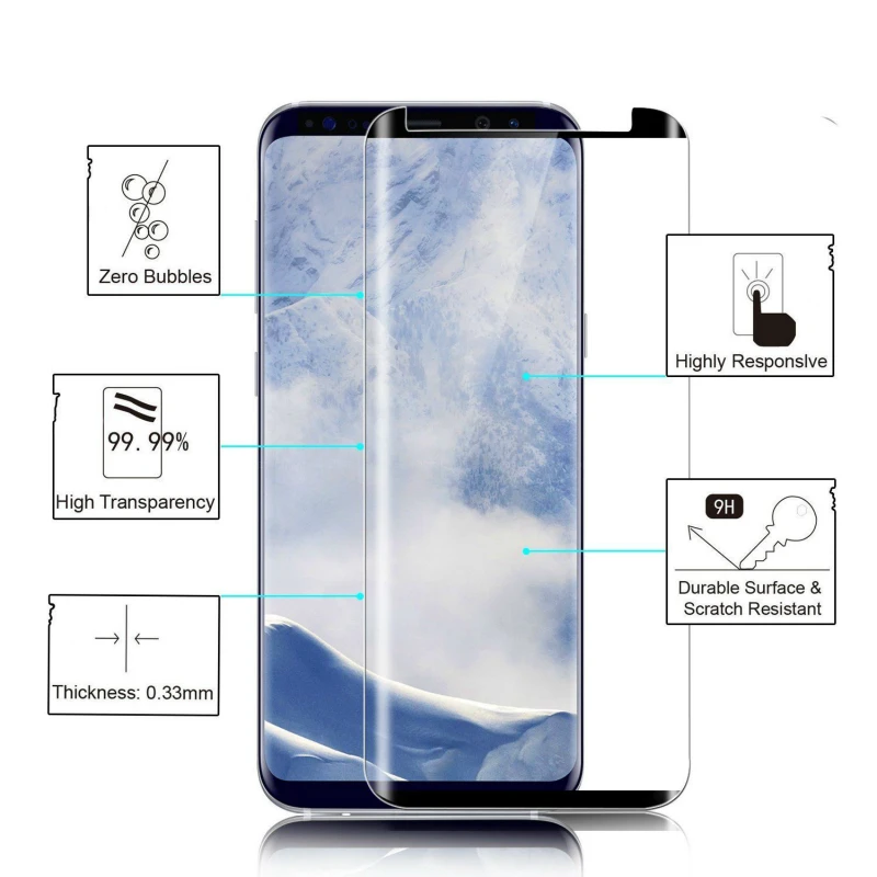 JGKK для Samsung Galaxy Note 9 8 S8 S9 Plus 3D полное клеевое закаленное стекло чехол безопасный