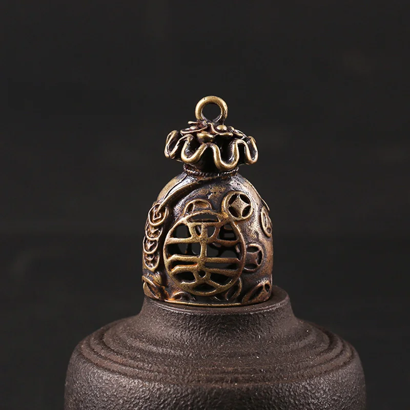 Винтажная пустая сумка для денег из чистой меди брелок ключей на удачу подвески