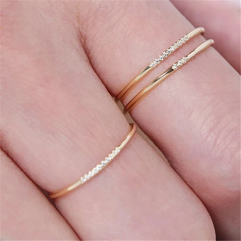14K покрыто золотом циркон кольца костяшки Boho ювелирные изделия Anillos Bague Femme