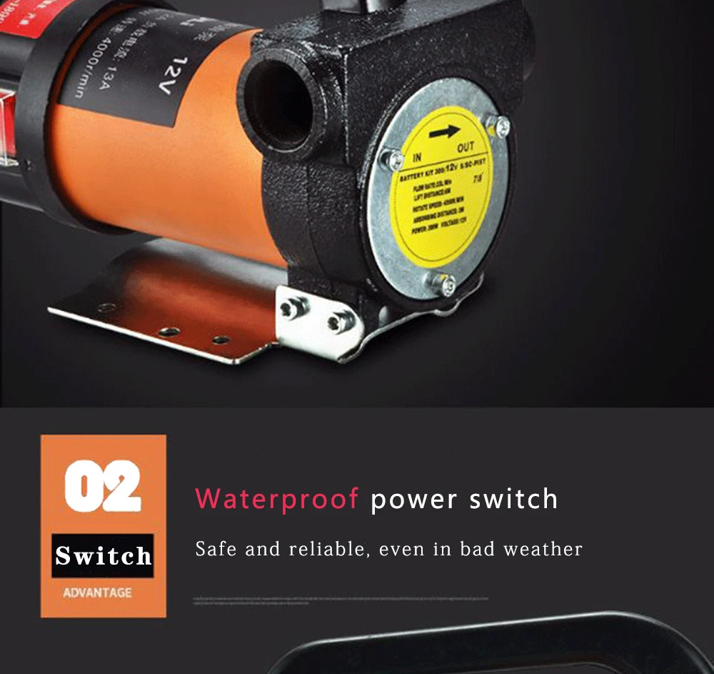Мини-двигатель постоянного тока Электрический масляный насос 12V 200W 40L/мин Масляный насос дизельного керосиновый насос
