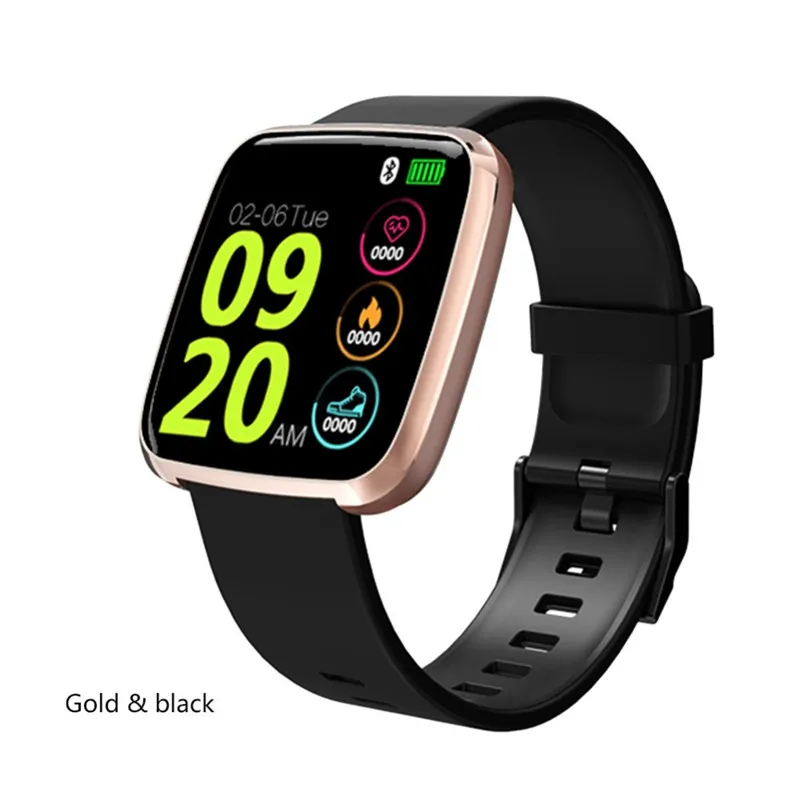 Blackgold Silicone S7 Смарт-часы пульсометр Монитор артериального давления открытый спортивный трекер Водонепроницаемый Smartwatch для Android Apple Iphone Xiaomi - Цвет: Blackgold Silicone