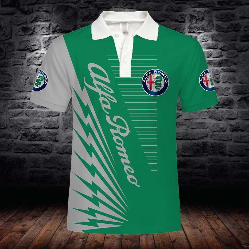 Рубашка-поло мужская с коротким рукавом хлопок 3d-цифровая печать логотипа