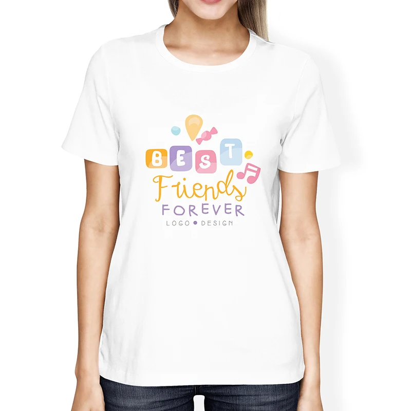 Женская Повседневная Уличная футболка Lus Los Best Friends Forever летняя для
