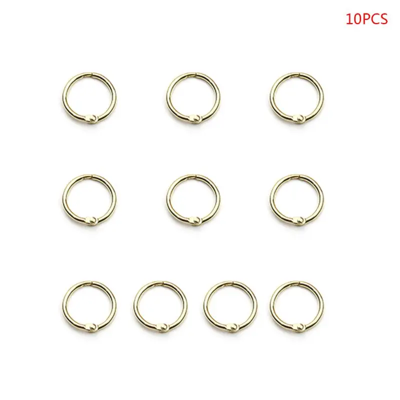 

10PCS Metal Hinged Rings Loose Leaf Book Binder DIY Scrapbook Photo Album Hoops DXAB