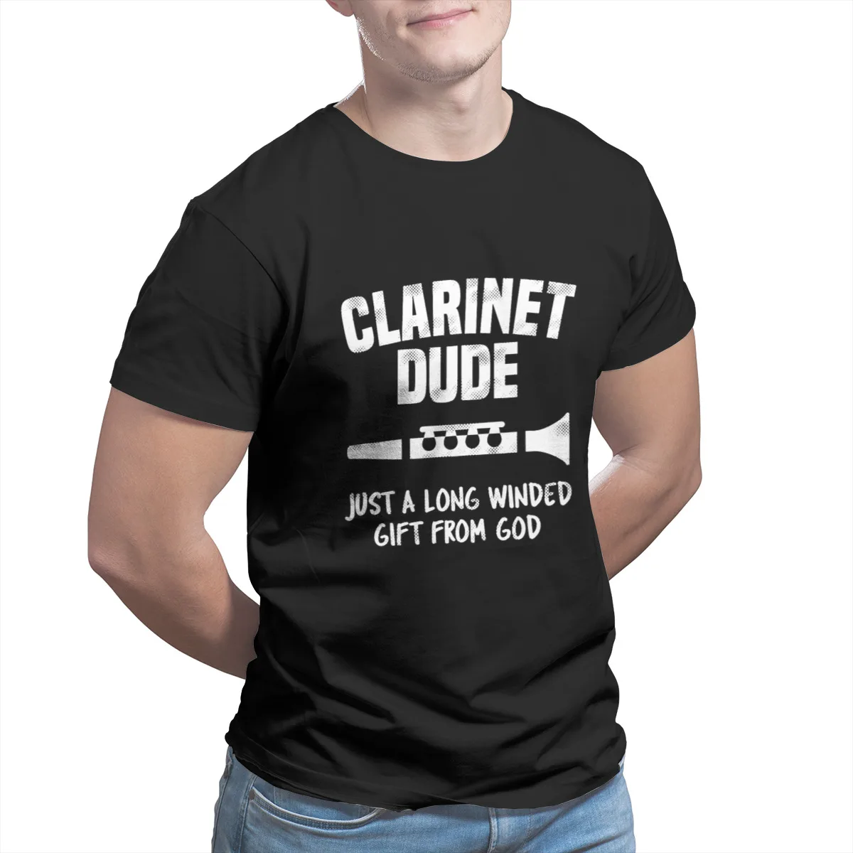 

Mens Clarinet Dude Marching School Band T-Shirt Essentials Vintage Punk Anime Tops Plus Size Clothing 7247