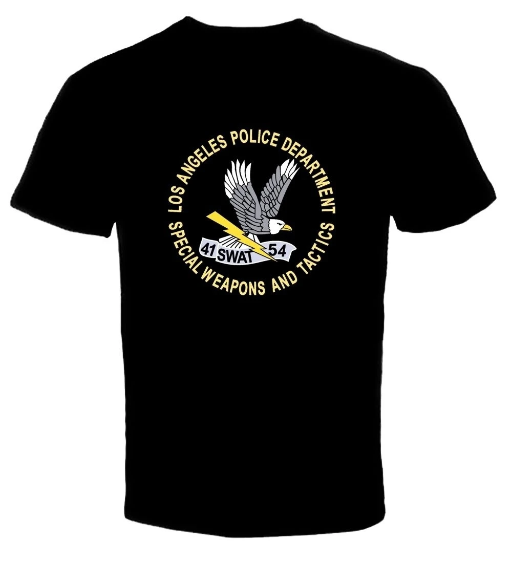Мужская футболка SWAT LAPD черная SizeS 3XL забавная новинка для мужчин|Мужские футболки|