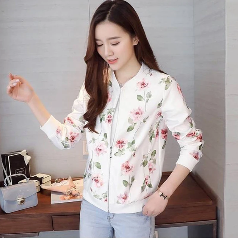 Куртка бомбер женская с длинным рукавом модный базовый пиджак принтом тонкая