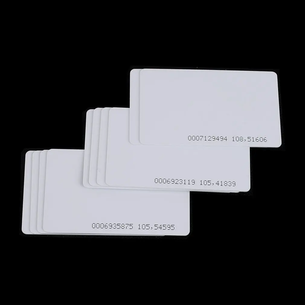 125 кГц смарт ID карта Id белая карта ID тонкая карта Tk4100 белая карта посещаемость Смарт ID тонкая карта 10 шт набор Пользовательский логотип