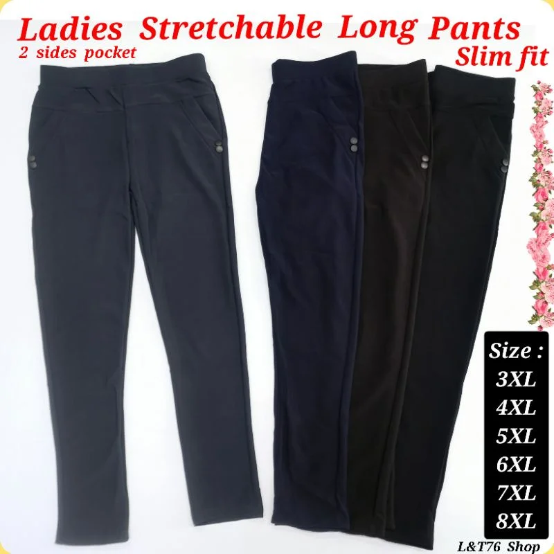 

[ READY STOCK 1973/1906 ] Ladies Stretchable long pants Seluar panjang perempuan bergetah legging