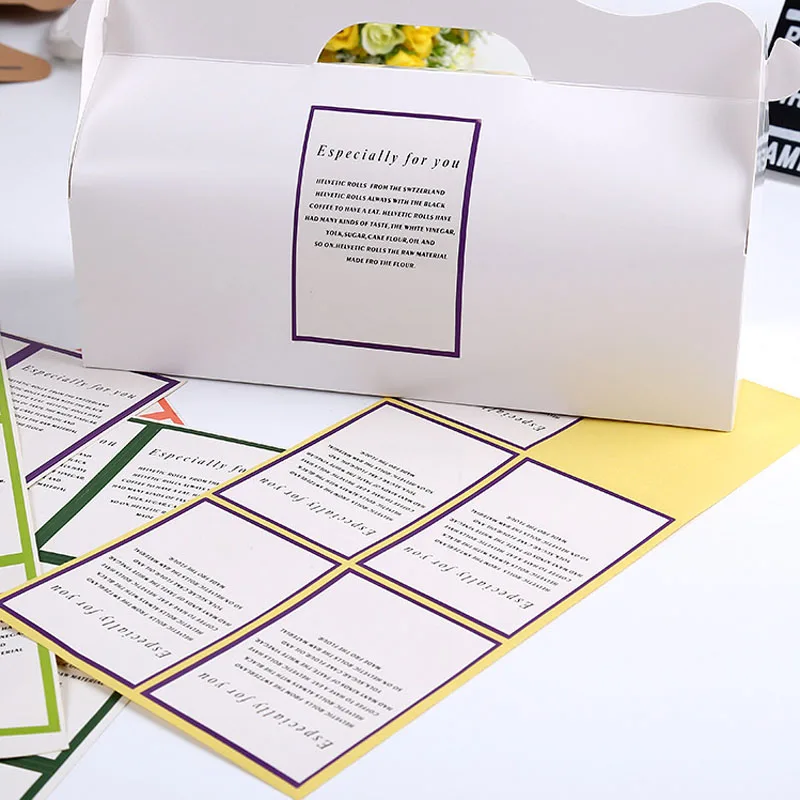 30 шт. белая прямоугольная наклейка только для вас с красочными границами