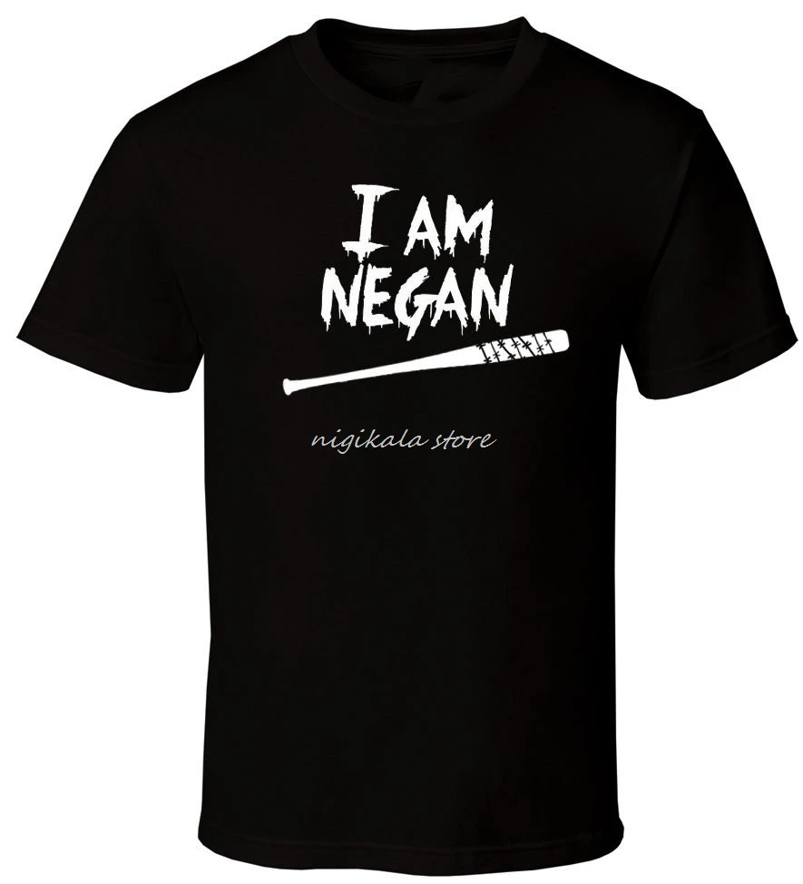 Мужская футболка с принтом I AM Negan летняя черная все размеры | одежда