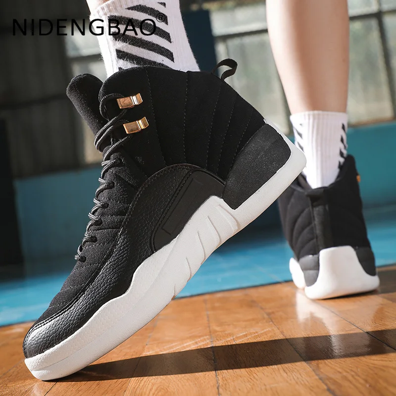 Cool Men's Sneakers High Top Basketball Shoes Breathable Cushioning Retro Male Running Sports Shoes Big Size 46 47 Footwear
