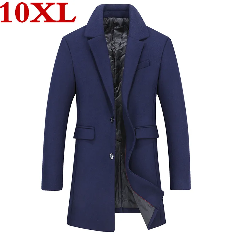 

9XL 10XL plus 8XL size 7XL 6XL Casual Woolen Coat Men's Wool Coats & Jackets Winter Cashmere Jacket Man Long Section Overcoat