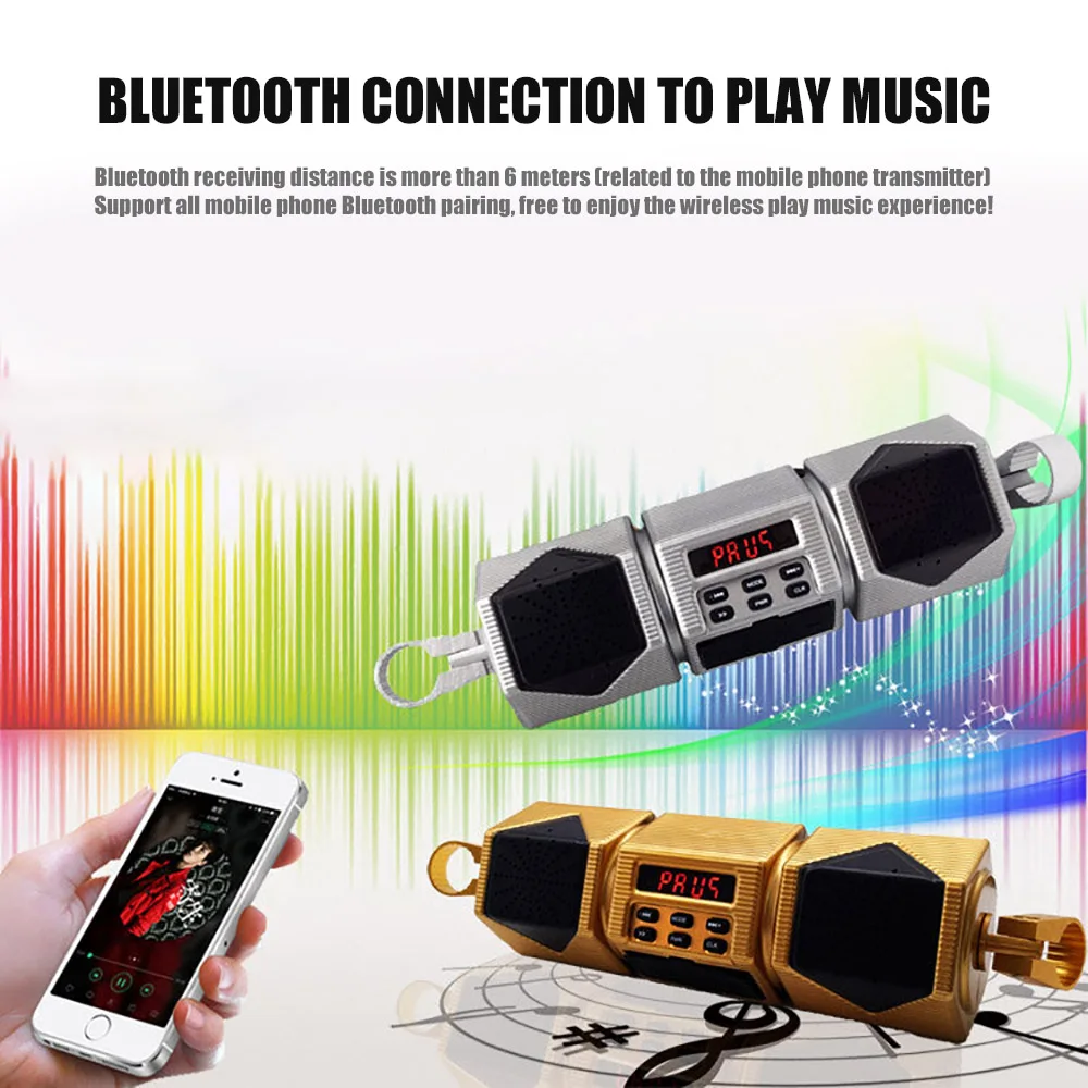 MP3-плеер для мотоцикла 12 В Bluetooth стерео колонка FM радио светодиодный дисплей