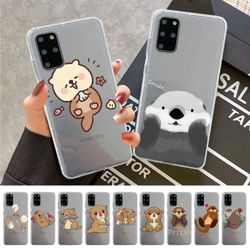 

YNDFCNB Cute animal cartoon otter Phone Case For Samsung A 10 20 30 50s 70 51 52 71 4g 12 31 21 31 S 20 21 plus Ultra