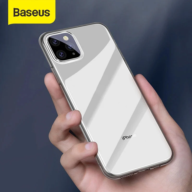 Ультратонкий чехол Baseus для iPhone 11 Pro Max прозрачная задняя крышка из ТПУ телефона for
