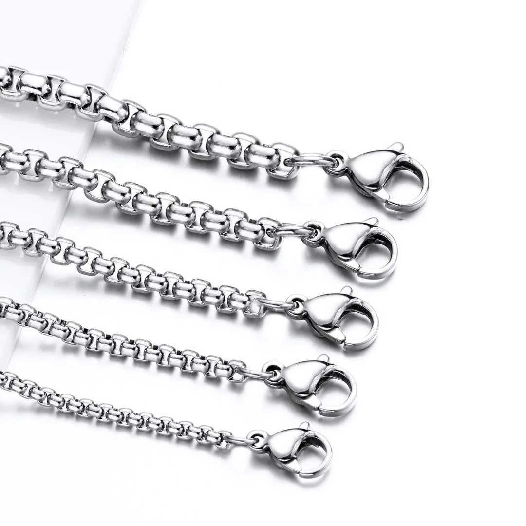

100% Stainless Steel Box Miami Cuba Link Chain Necklace Silver Punk Choker Aesthetic Initial for Men Women Gift DIY Wholesale