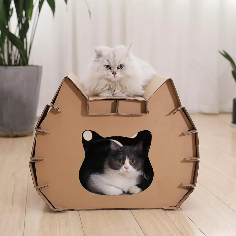 Бумажный домик для кошек складная дизайнерская домашняя кровать домашних