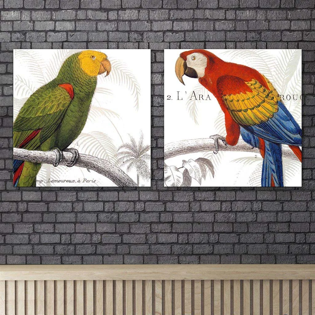 

Abstract Watercolor Birds Parrot Canvas Painting Scarlet Macaws Wall Art Painting For Living Room BedRoom Decor
