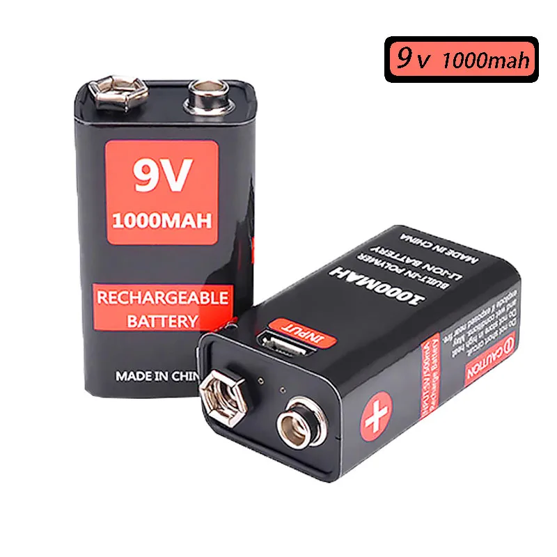 

9v Rechargeable battery 6f22 Batteries 9V micro usb lithium battery for multimeter metal detector KTV use