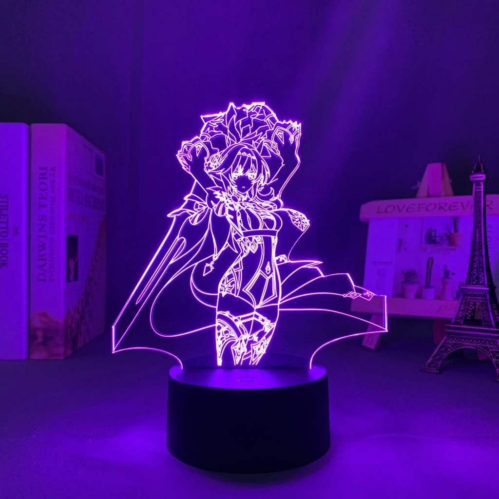 

Genshin Impact Eula 3d Led Night Light Lamp Acrylic Led Lamp Game Anime Genshin Impact