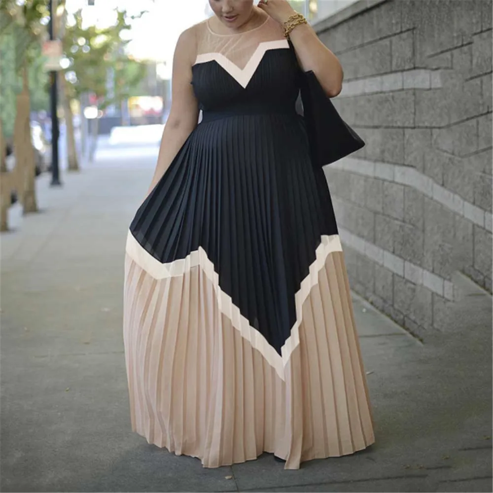 Плиссированные Длинные вечерние платья винтажное платье с высокой талией без