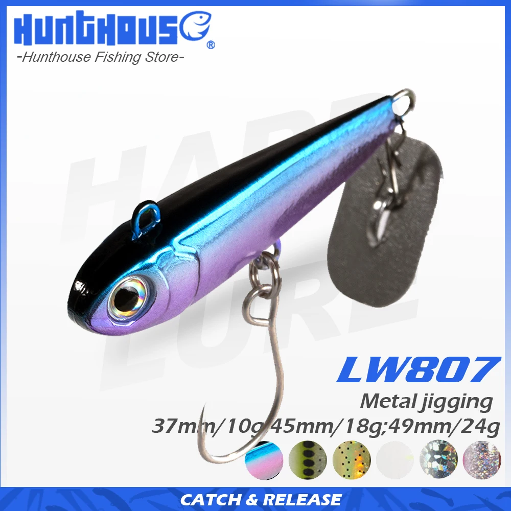 

hunthouse metal jigging lure 10g 37mm power tail single hook original lipless minnow pike trout hard bait fishing lures Leurres
