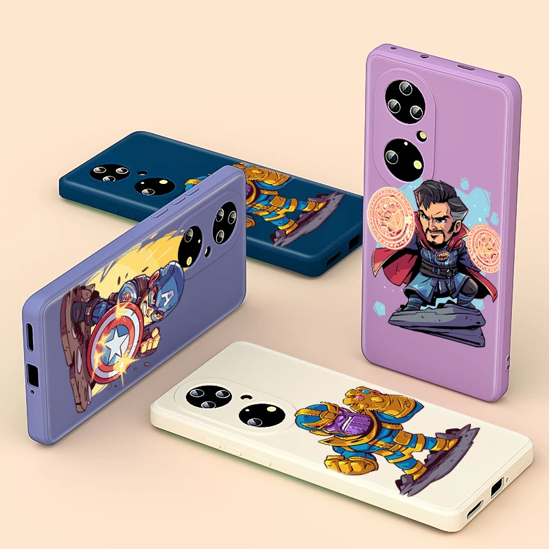 

Cute The Avengers Cute For Huawei P Smart Z 2021 P50 P30 P20 Pro Plus P40 Lite E 2019 Liquid Silicone Soft TPU Phone Case