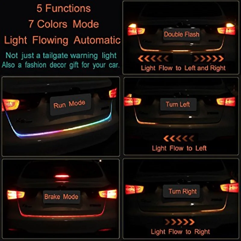 Многоцветный RGB задний Коробка-багажник на хвост свет динамический стример Стоп