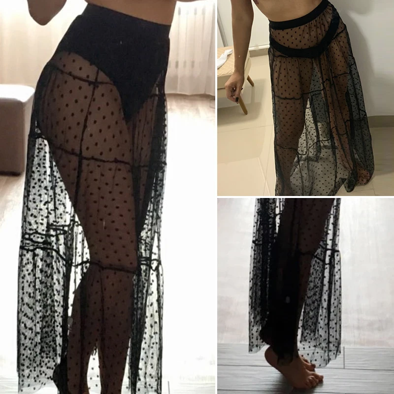 Бикини с высокой талией,, Mujer, сетка, прозрачная, пляжная одежда, для женщин, длинные, для Gossamer, накидка, для женщин, в горошек, кимоно, пляжное платье, новинка