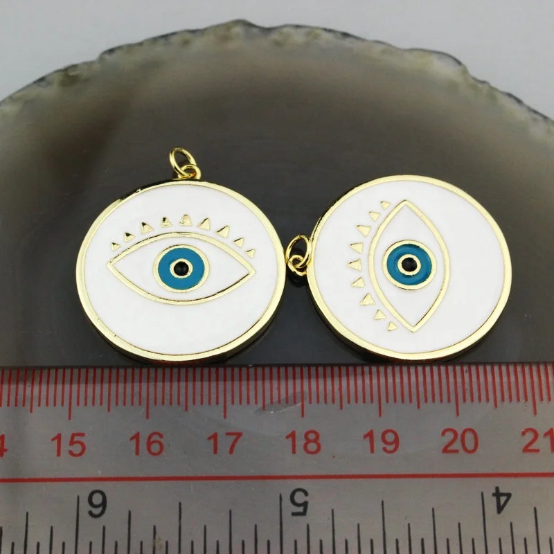 38 мм 20 шт./лот модное покрытие эмаль кулон форма глаз Эмаль Шарм ручная работа DIY