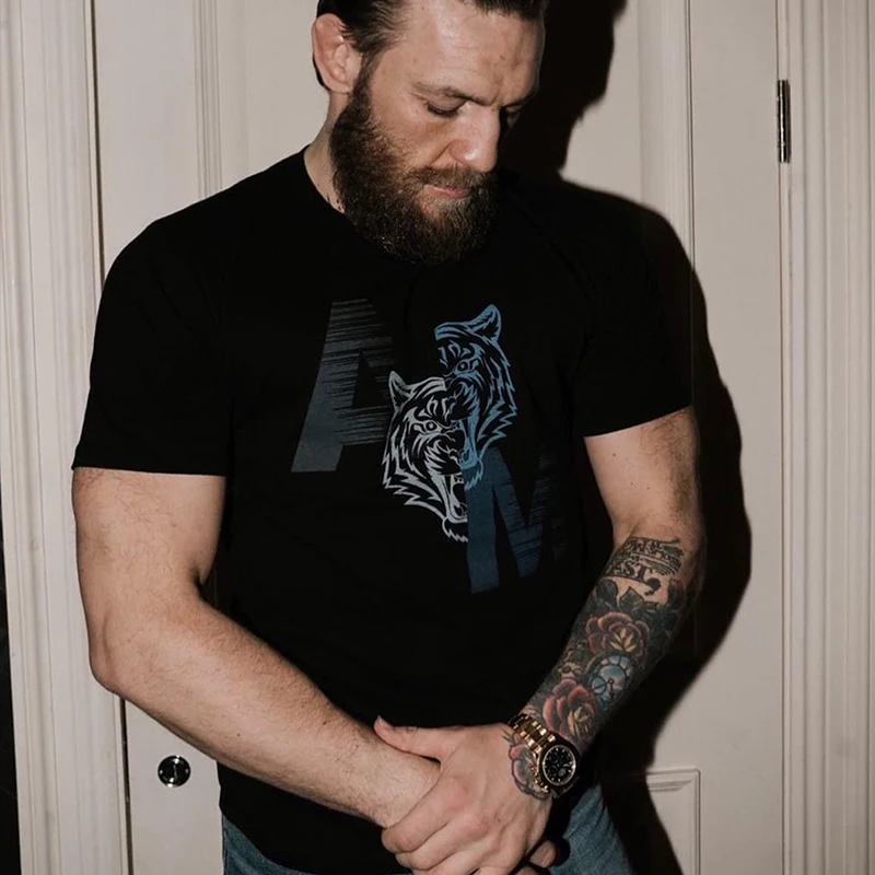 Conor McGregor fights swordsman Jiu-jitsu T-shirt fitness Muay Thai tiger MMA short-sleeved MIXED martial arts training exercise |