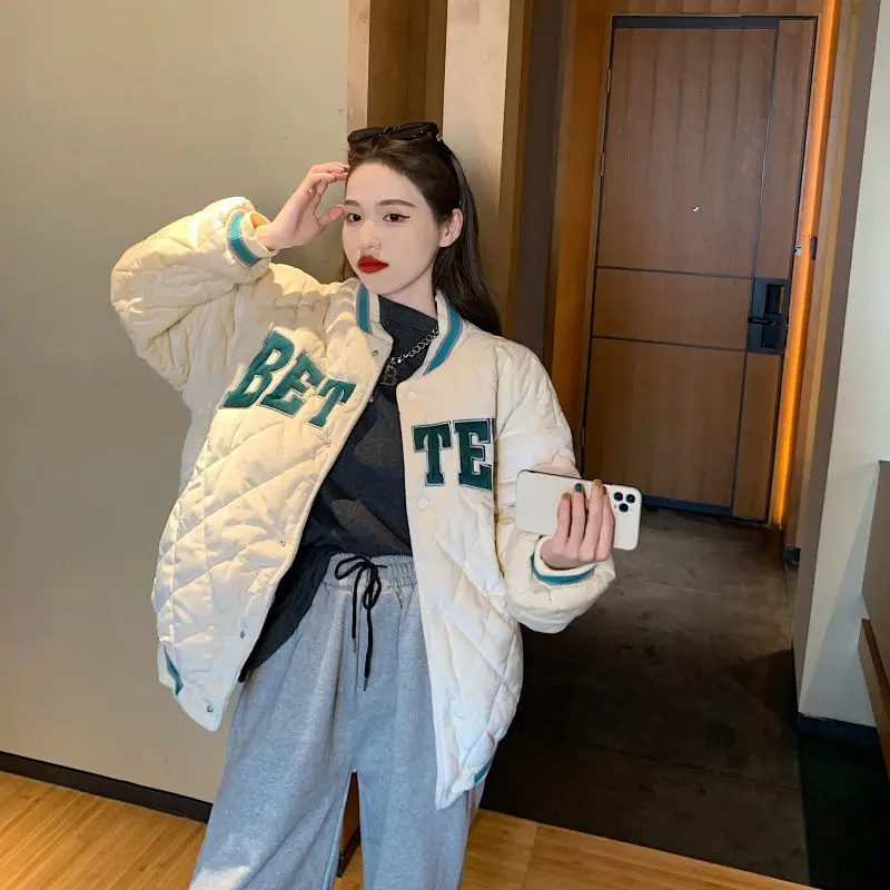 

Cotton padded jacket women's Korean loose and versatile Baseball Jacket cotton padded jacket autumn and winter 2020 new small