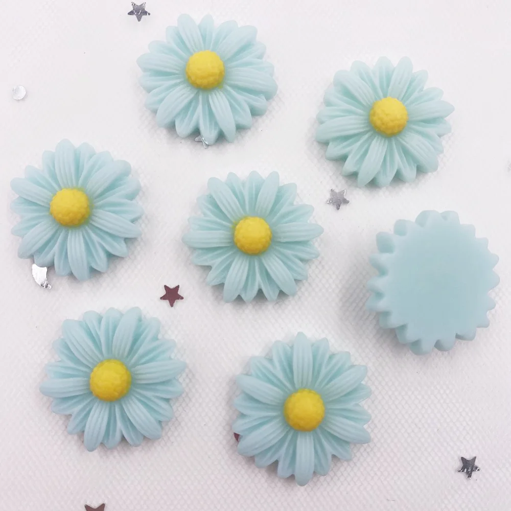 20 штук Смола цветков хризантемы Flatback Камень Кабошон миниатюрный для