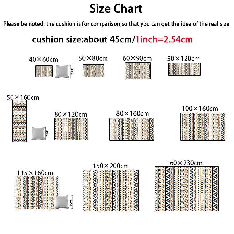 Геометрические полосы этнический стиль оранжевый желтый синий для спальни