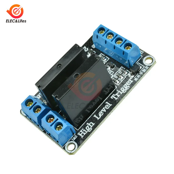 Постоянный ток 5 в 1/2/4 канала твердотельные реле G3MB-202P DC-AC PCB, SSR Триггер Высокий уровень эффективности SSR AVR DSP доска w/резистивный плавкий предохранитель - Габаритные размеры: 2 channel