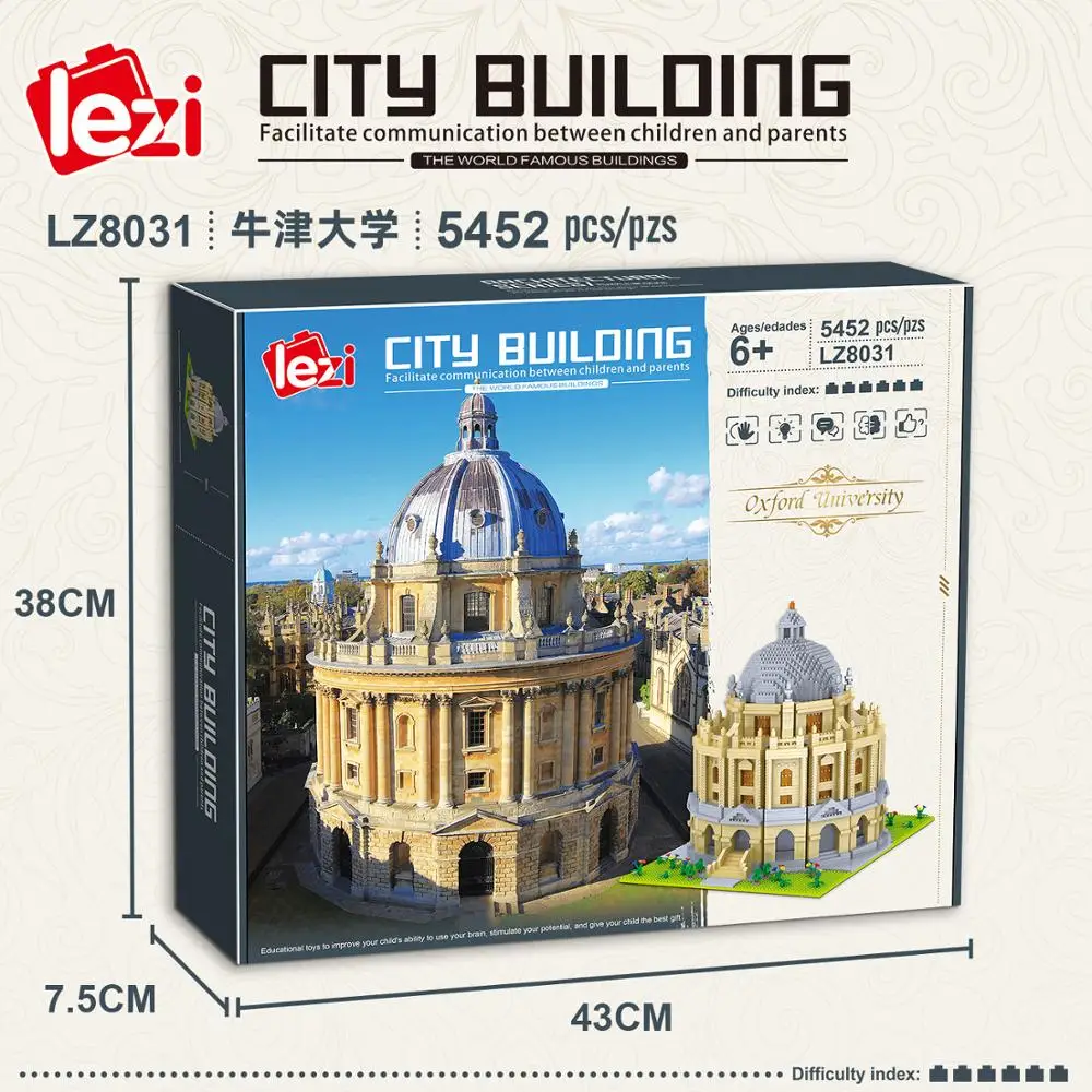 

New 4799pcs+ World Famous Architecture Building Blocks Cambridge University Oxford Model Micro Bricks Toys for Children Gift