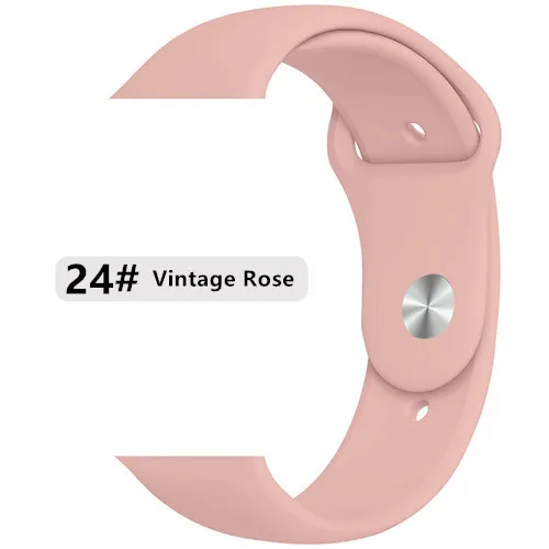 vintage rose 24 Спортивный ремешок для apple watch band 44 мм 40 мм correa iwatch band 42 мм 38 мм силиконовый браслет apple watch 5 4 3 2 1 Аксессуары - Цвет ремешка: vintage rose 24