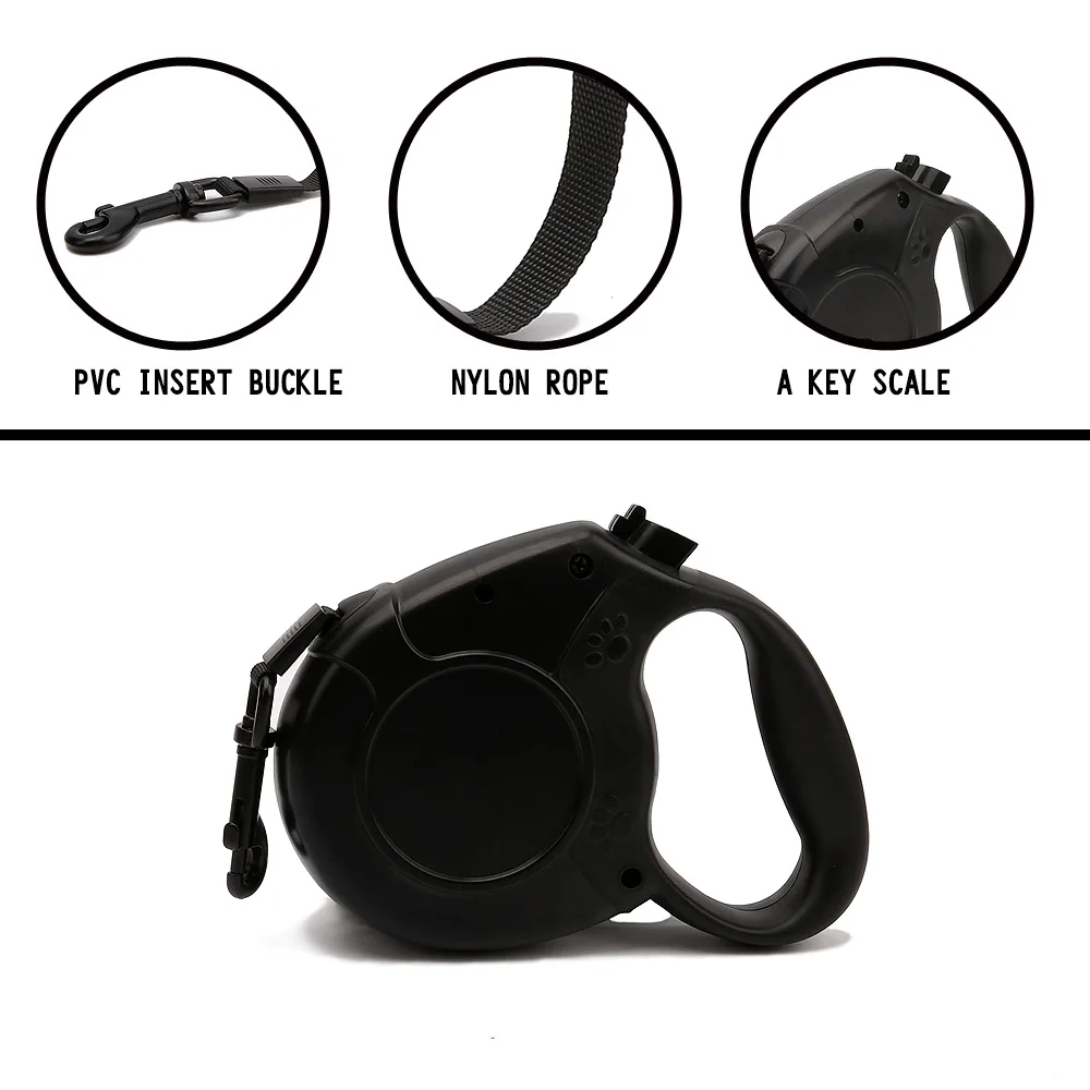 

Luxury Heavy Flexi Dog Leash Automatic Retractable Leashes Footprint Leading Rope 8M for Large Dogs Walking Pets Accessories