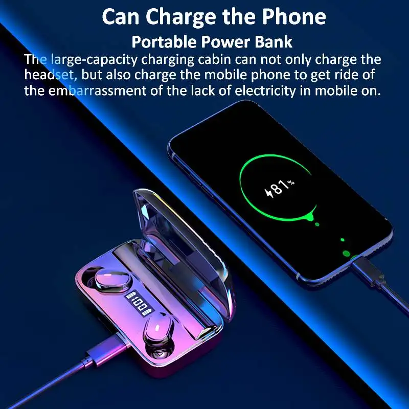 

TWS 5.0 Bluetooth Earphone Wireless Headphones with Charging Box 9D Stereo Wireless Headphones Waterproof Earbuds Headset