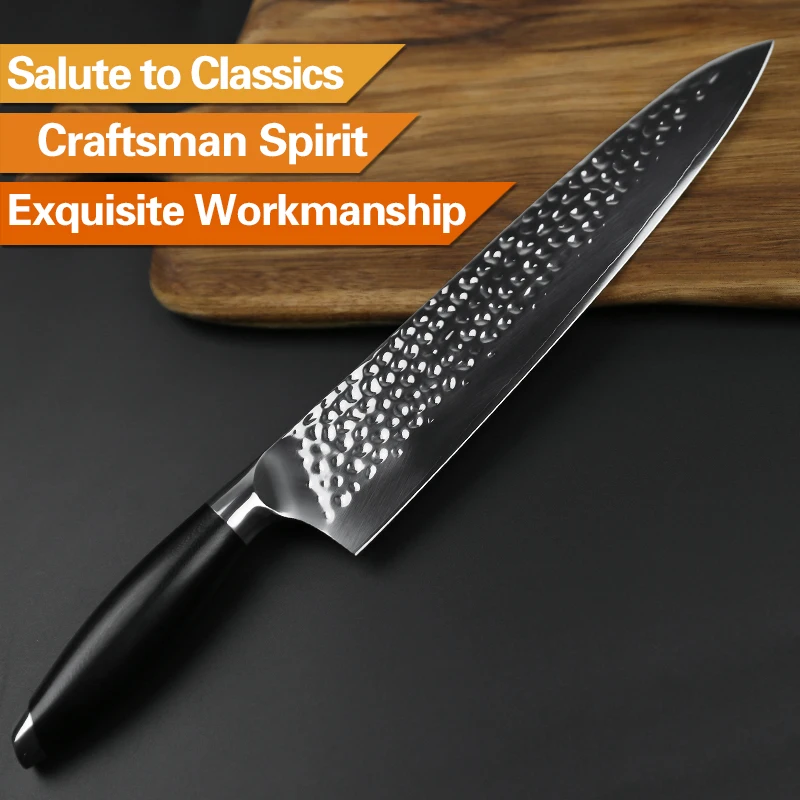 Нож шеф-повара XINZUO японские шлифовальные инструменты из нержавеющей стали 440C 10