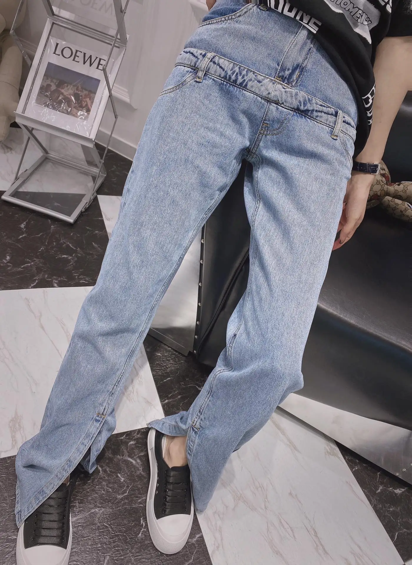 Spring New 2021 Women High Quality Patchwork Waist Denim Pants Female Casual Jeans Ddxgz2 2.22